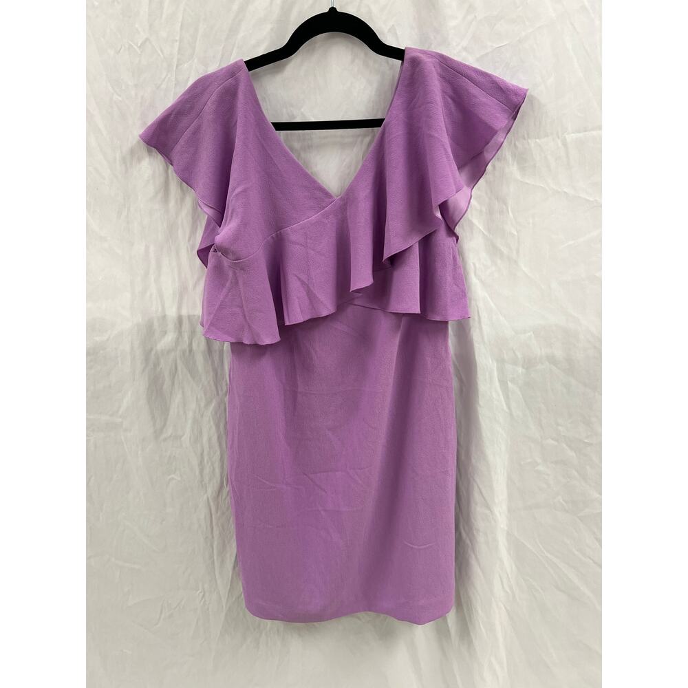 NWT Trina Turk Lilac Ruffle V Neck Dress size 8